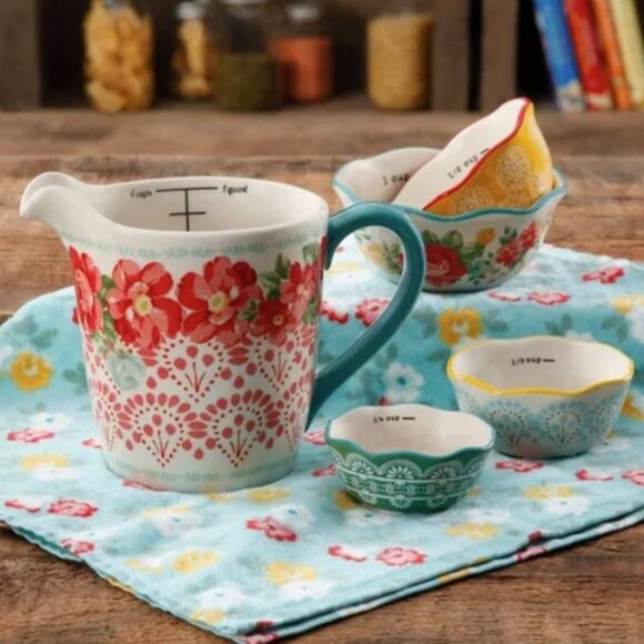 The Pioneer Woman Vintage Rose Floral Measuring Cup - Picture 2 of 2